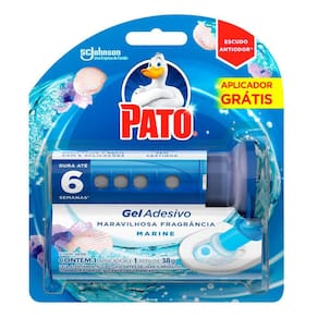 Desodorizador Sanitário Pato Gel Adesivo Marine 38g Ganhe Aplicador