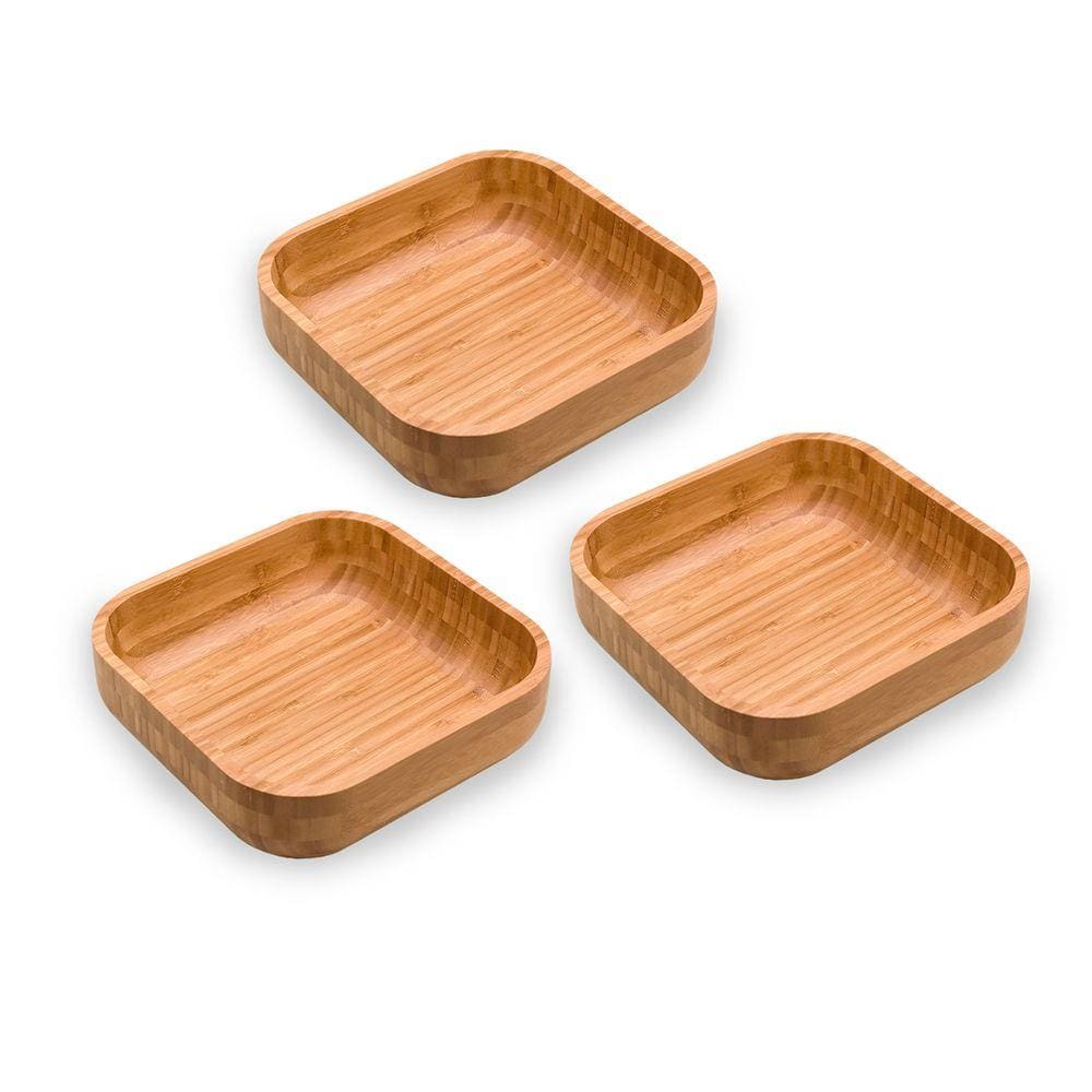Kit 3 Bowls Quadrados De Bambu - Oikos