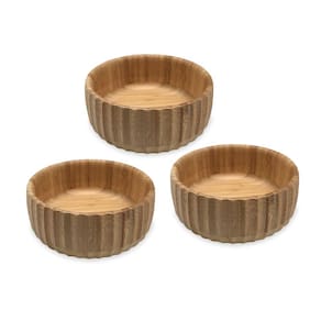Kit 3 Bowls Canelados De Bambu Grande - Oikos