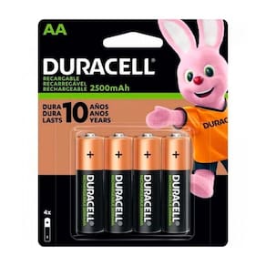 Pilha Recarregável Duracell AA 2500mAh 4 Unidades