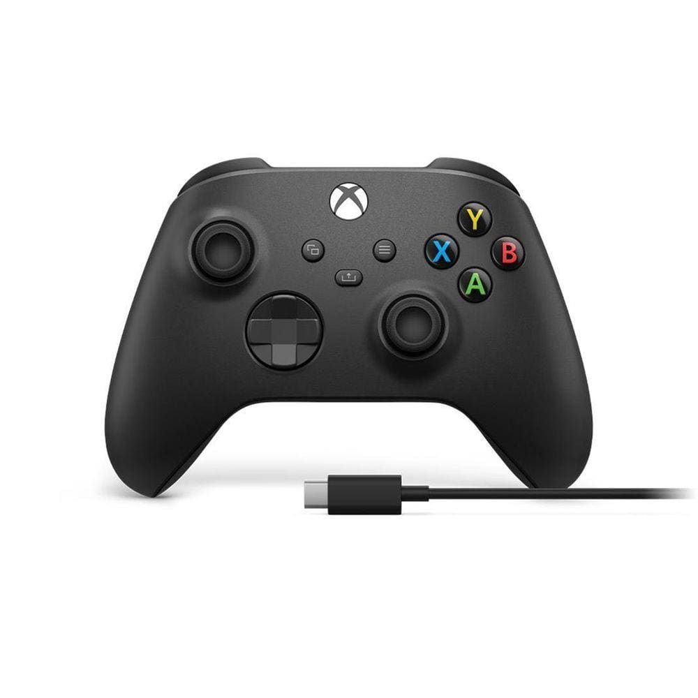 Controle Sem Fio Xbox Series X|S E Cabo Usb-C Carbon Black
