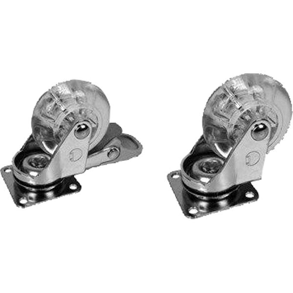 Kit 2 Rodizio Placa Giratoria Com Trava 35Mm Silicon 1 Pc