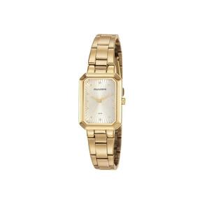 Relógio Feminino Mondaine Dourado Analógico Fundo Prata