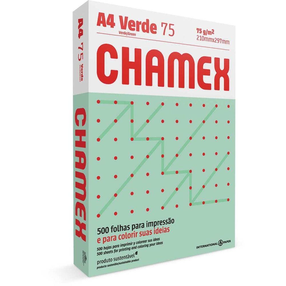 Papel Sulfite A4 Colorido Chamex 75G Verde