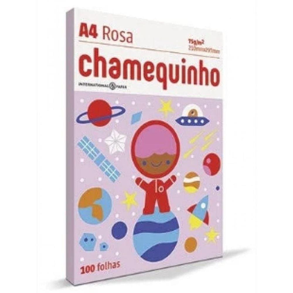 Papel A4 Com 100Fls 75Gr Chamequinho Rosa