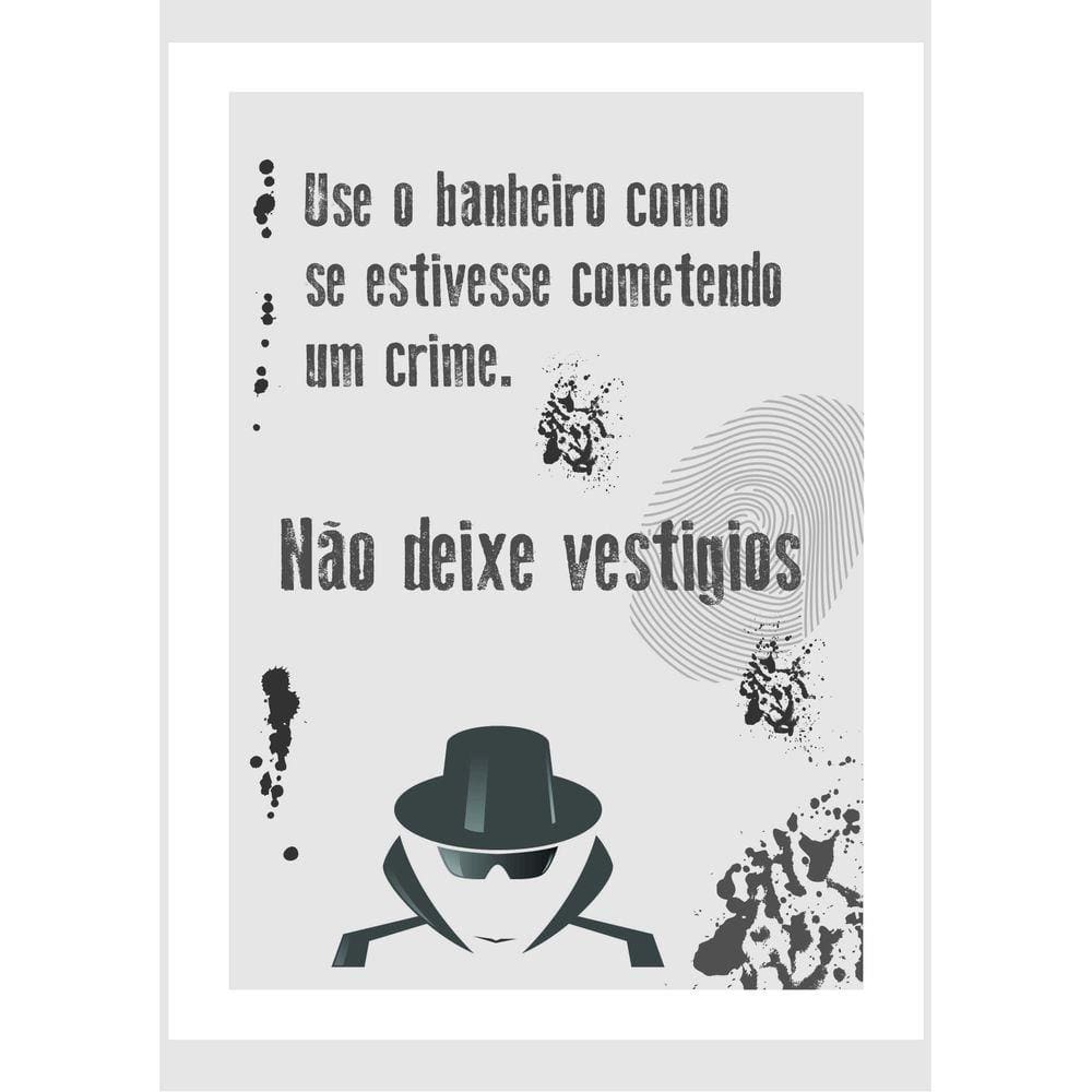 Quadro Decorativo Banheiro Boteco Engraçado Moldura E Vidro 33 x 25 CM