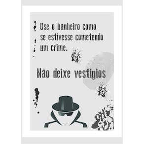 Quadro Decorativo Banheiro Boteco Engraçado Moldura E Vidro 33 x 25 CM