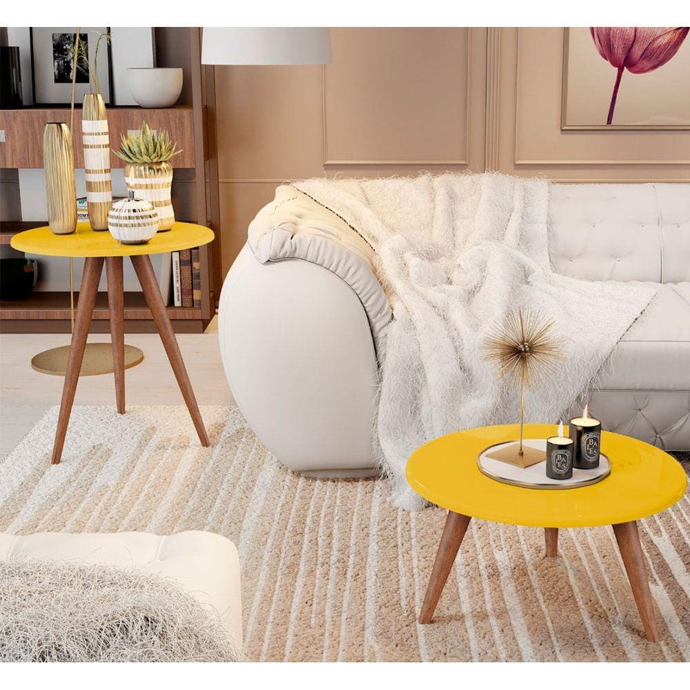 Conjunto Sala Mesa Centro e Lateral Natalia