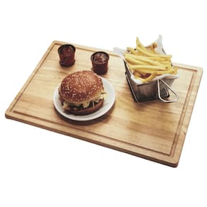 Kit Hamburguer - Conjunto 4 Peças - Tabua, Cesta E Molheiras