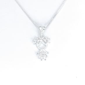 Corrente de Prata com pingente Filha c/ zirconia - Prata 925