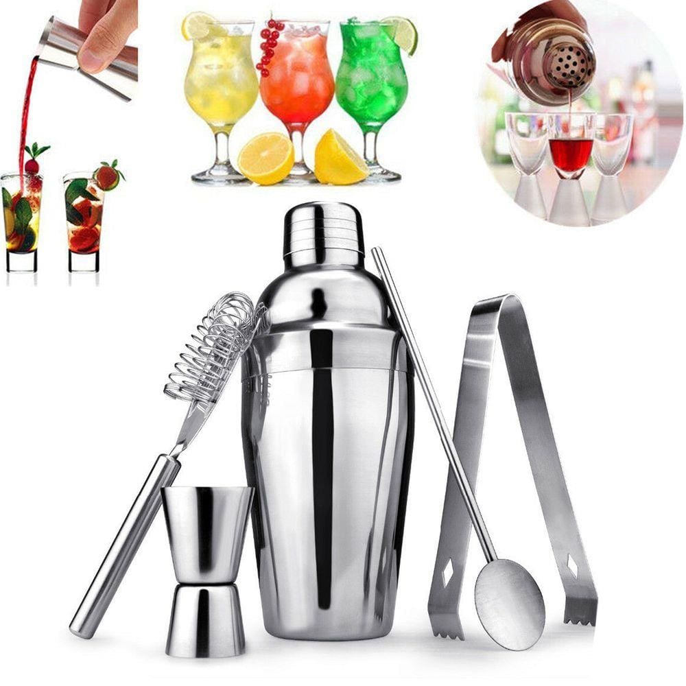 Kit Bar Coqueteleira Caipirinha Profissional Aço Inox 550ml 5 Peças