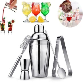 Kit Bar Coqueteleira Caipirinha Profissional Aço Inox 550ml 5 Peças