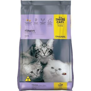 Ração Three Cats Sabor Carne Para Filhotes 15Kg