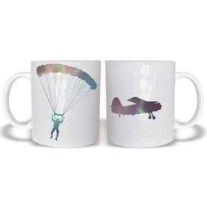 Caneca Paraquedas Voo Livre Avião Polímero 325Ml