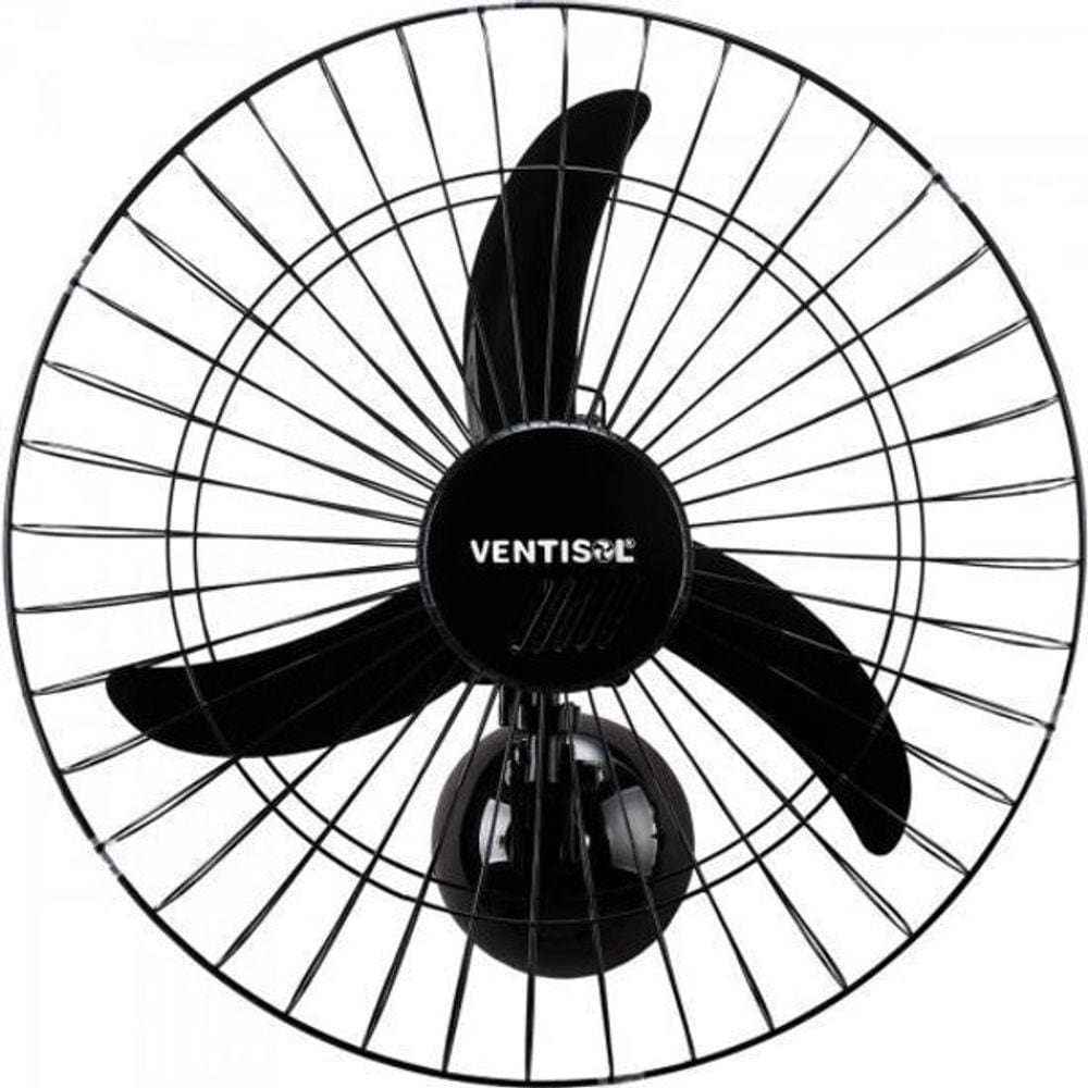 Ventilador De Parede Oscilante 60Cm Bivolt Aço Pretoventisol