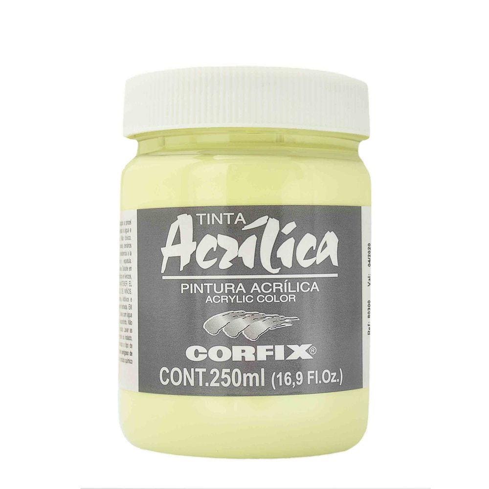Tinta Acrílica Corfix 250ml Cor Amarelo Brilhante Claro 46