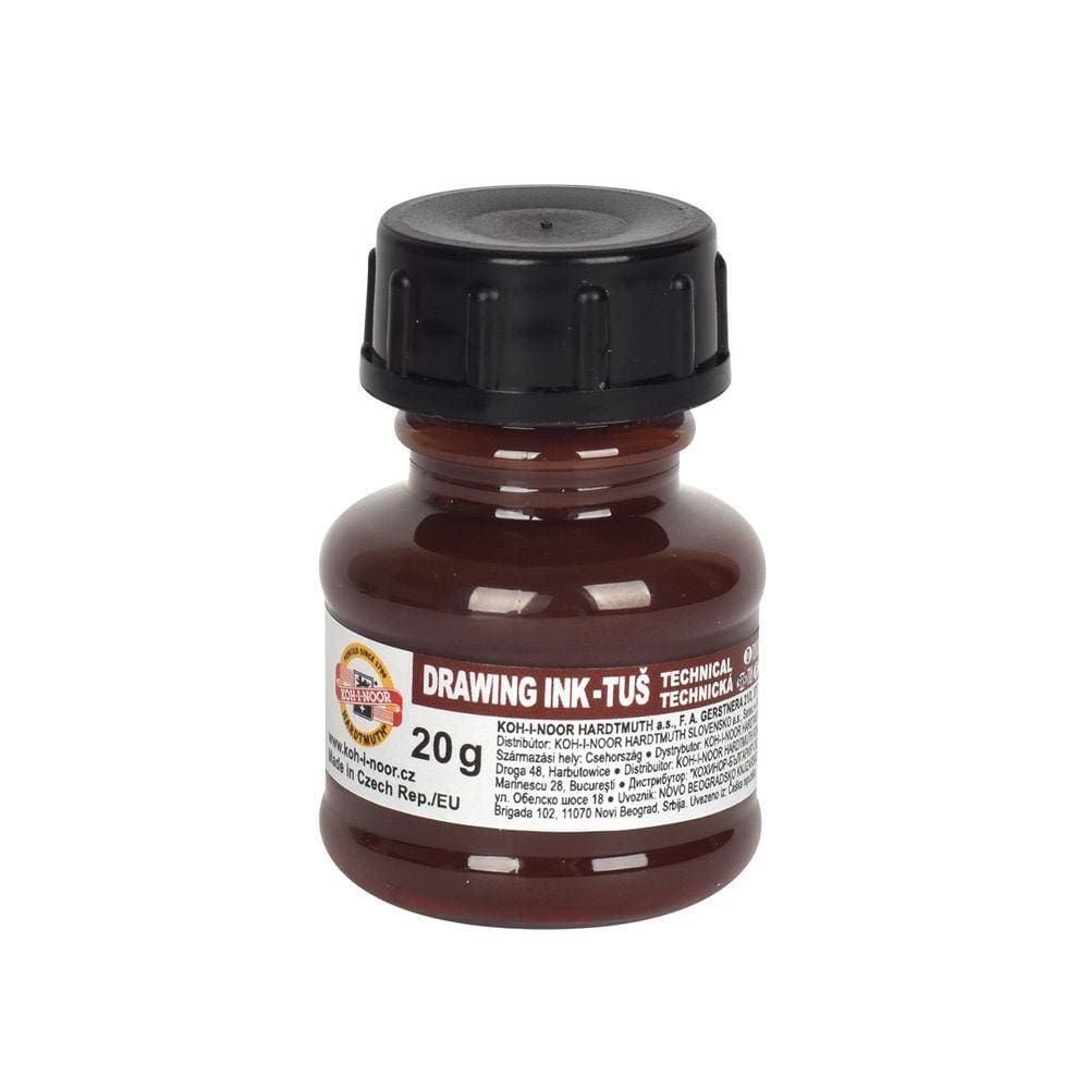 Tinta Nanquim Drawing Ink Koh-I-Noor Cor Marrom 20ml