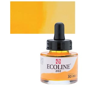 Tinta Aquarela Líquida Ecoline Talens 30ml Cor Deep Yellow 202