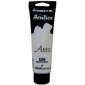 Tinta Acrílica Arts Corfix 120ml Cor Branco de Zinco 100 G1