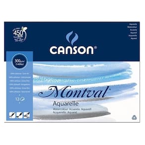 Bloco de Papel Canson Montval Aquarelle Cold Pressed 300g A4 12 Folhas