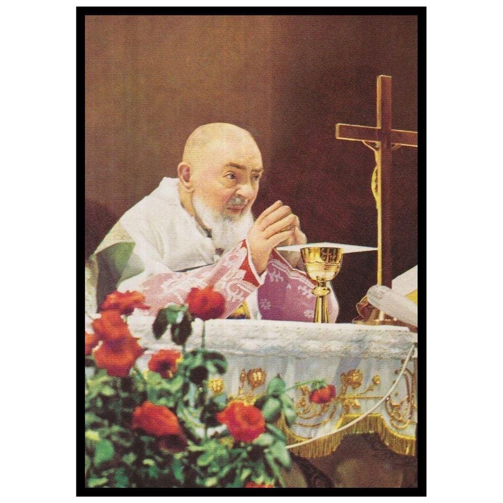 Quadro Decorativo Religioso São Padre Pio de Pietrelcina 30x42cm com moldura e vidro