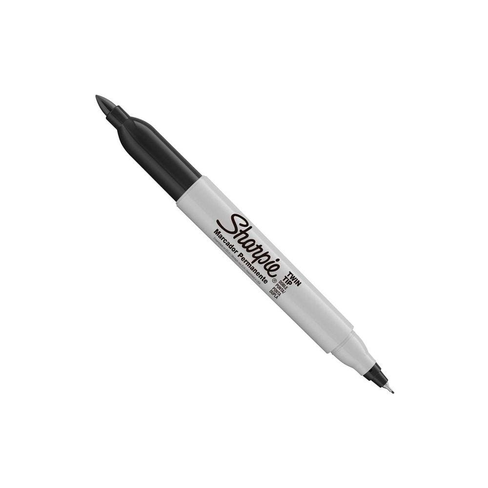 Caneta Marcador Permanente Sharpie Ponta Dupla Twin Preto
