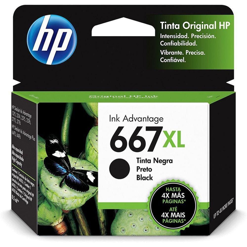 Cartucho de Tinta 667 XL HP 3YM81AB - Preto