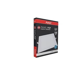 Plafon Painel Avant Led 22cm Quadrado Embutir 1260 Lumens 6,5K 18W Bivolt