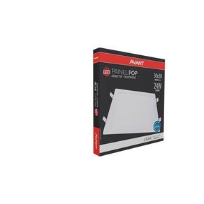 Plafon Painel Avant Led 30cm Quadrado Embutir 1680 Lumens 6,5K 24W Bivolt