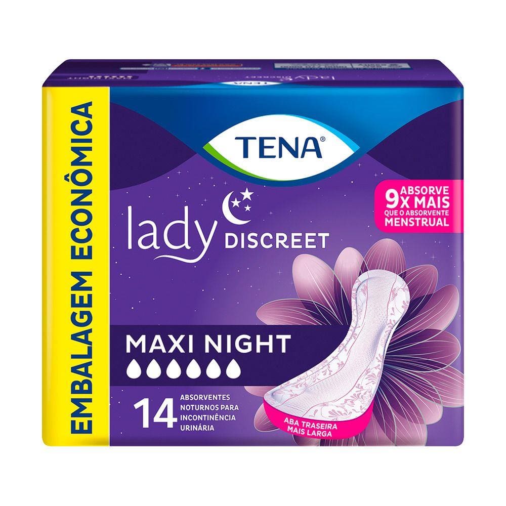 Absorvente Tena Lady Discreet Maxi Night Conforto 14 Und