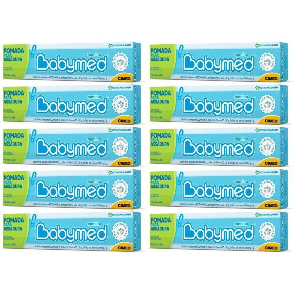 Kit 10 Pomada Para Assaduras Babymed Menino Cimed