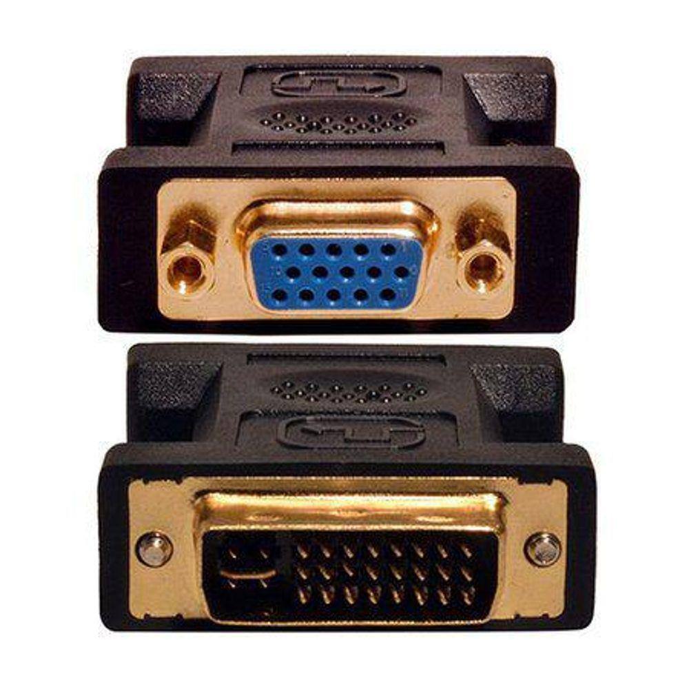 Adaptador Vga Femea P/ Dvi-I Macho Preto