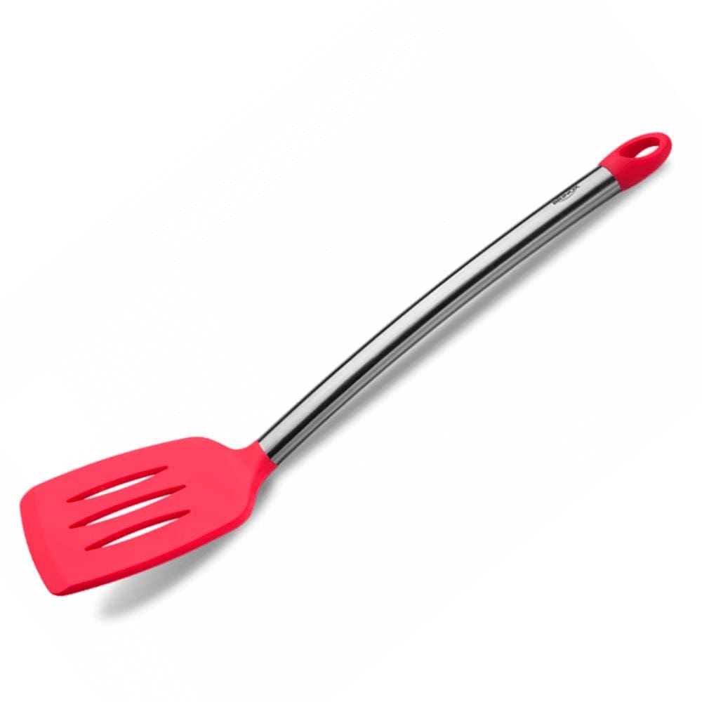 Espátula De Silicone Inox Vermelha Utensílios Cozinha 8x35cm