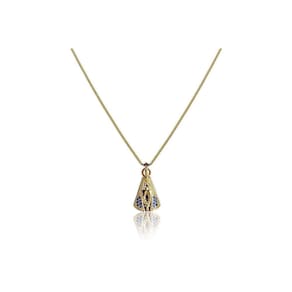 Colar Nossa Senhora Aparecida Folheado Em Ouro 18K