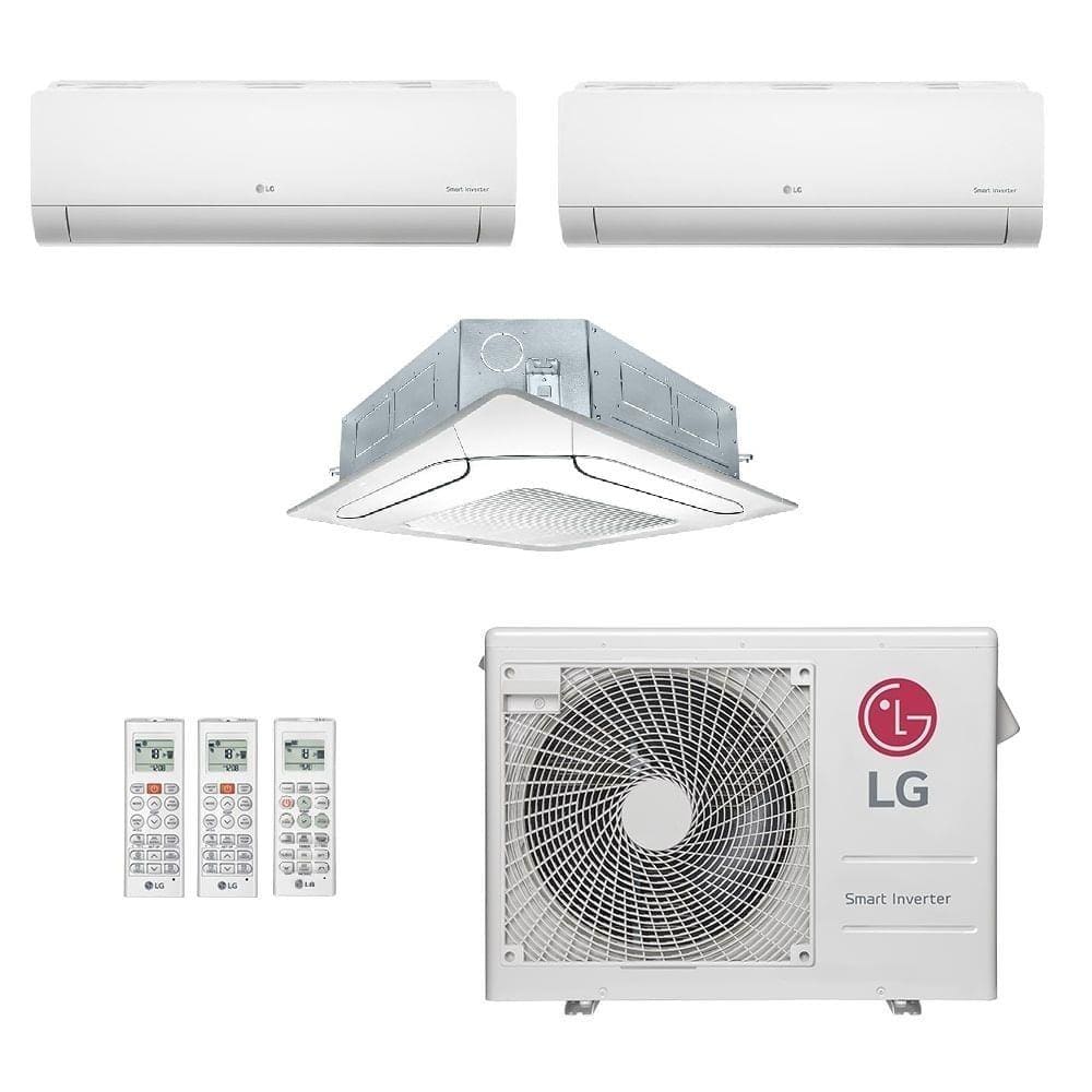 Ar-Condicionado Multi Split Inverter LG 30.000 BTUs (2x Evap HW 9.000 + 1x Evap K7 4 Vias 24.000) Quente/Frio 220V - 220V