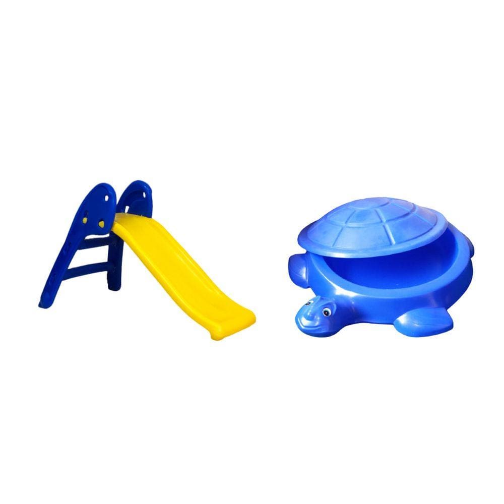 Tanque de Areia Jabuti + Escorregador Baby 2 Degraus
