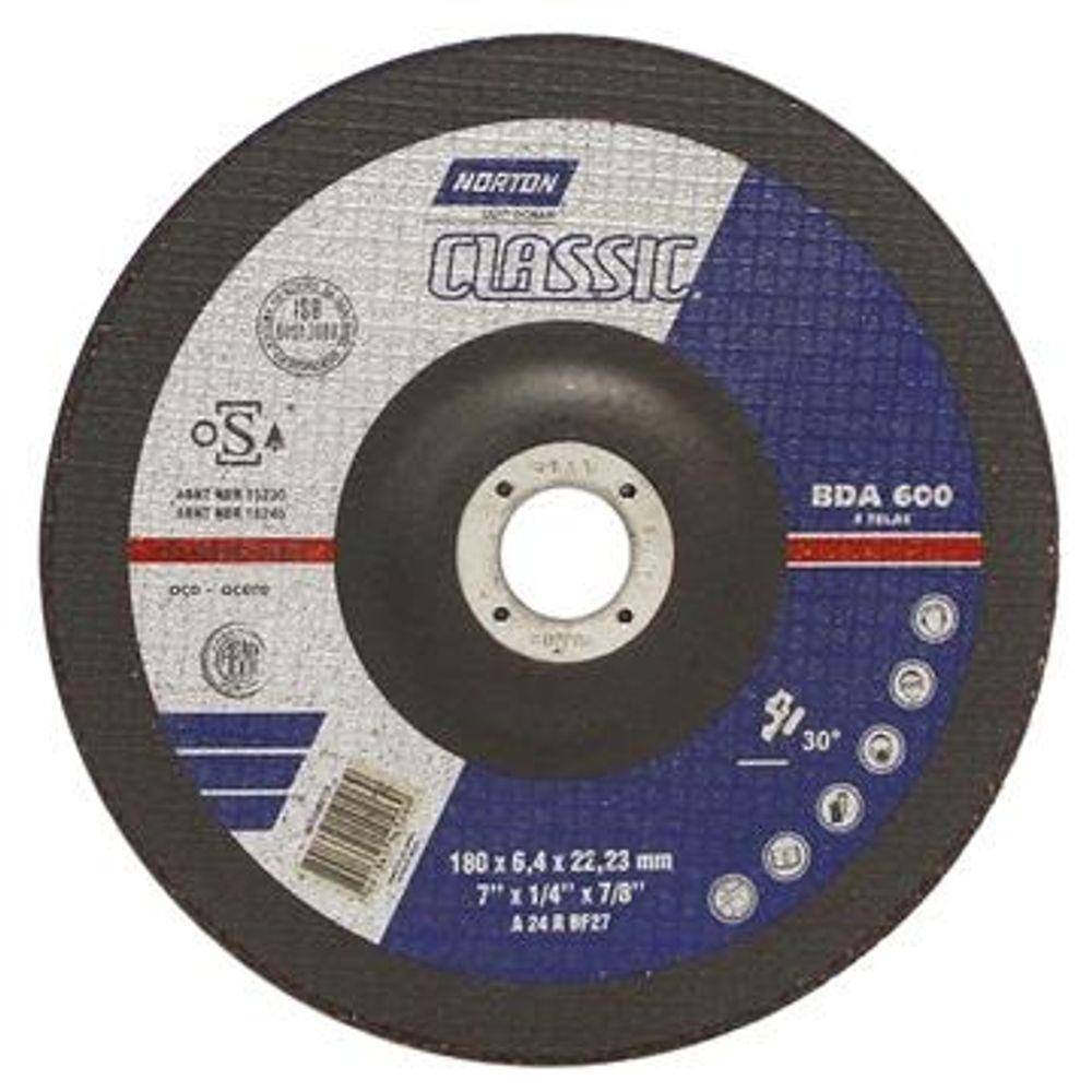 Disco De Desbaste Norton 7P 180Mm Classic BDA 600 - Embalagem com 10 Unidades