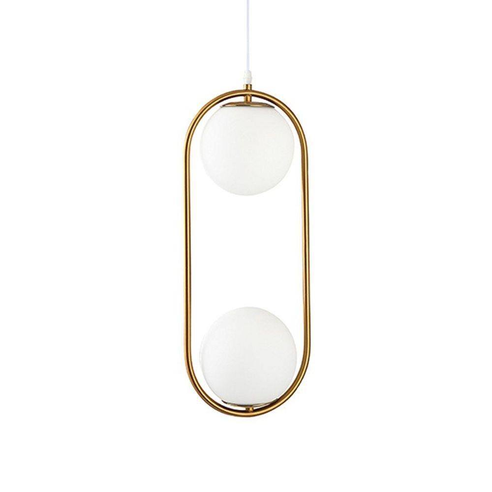 Lustre Pendente Nordecor Globo Ring Duo 2105 Dourado E27 Bivolt