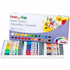 Estojo de Tinta Aquarela Pentel Arts com 24 Cores WFRS-24