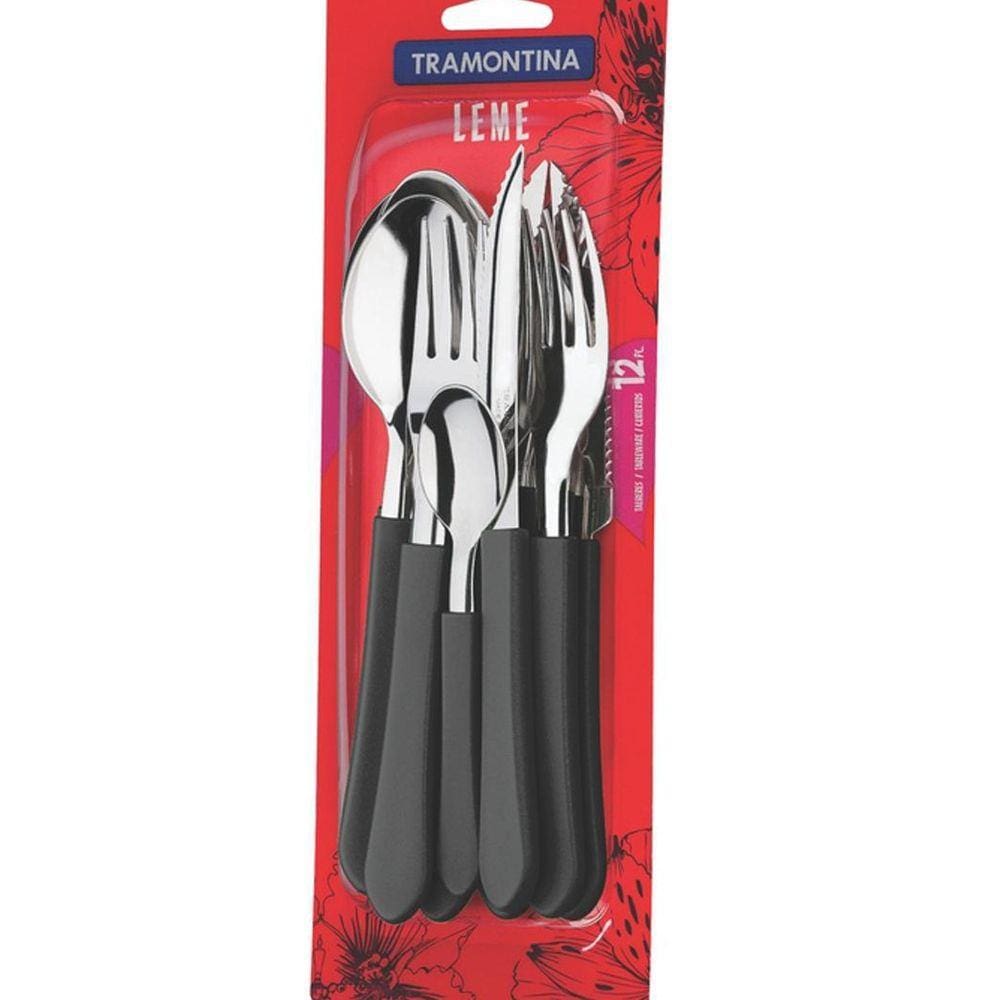 Faqueiro 12 Peças Preto Leme Tramontina 23198039