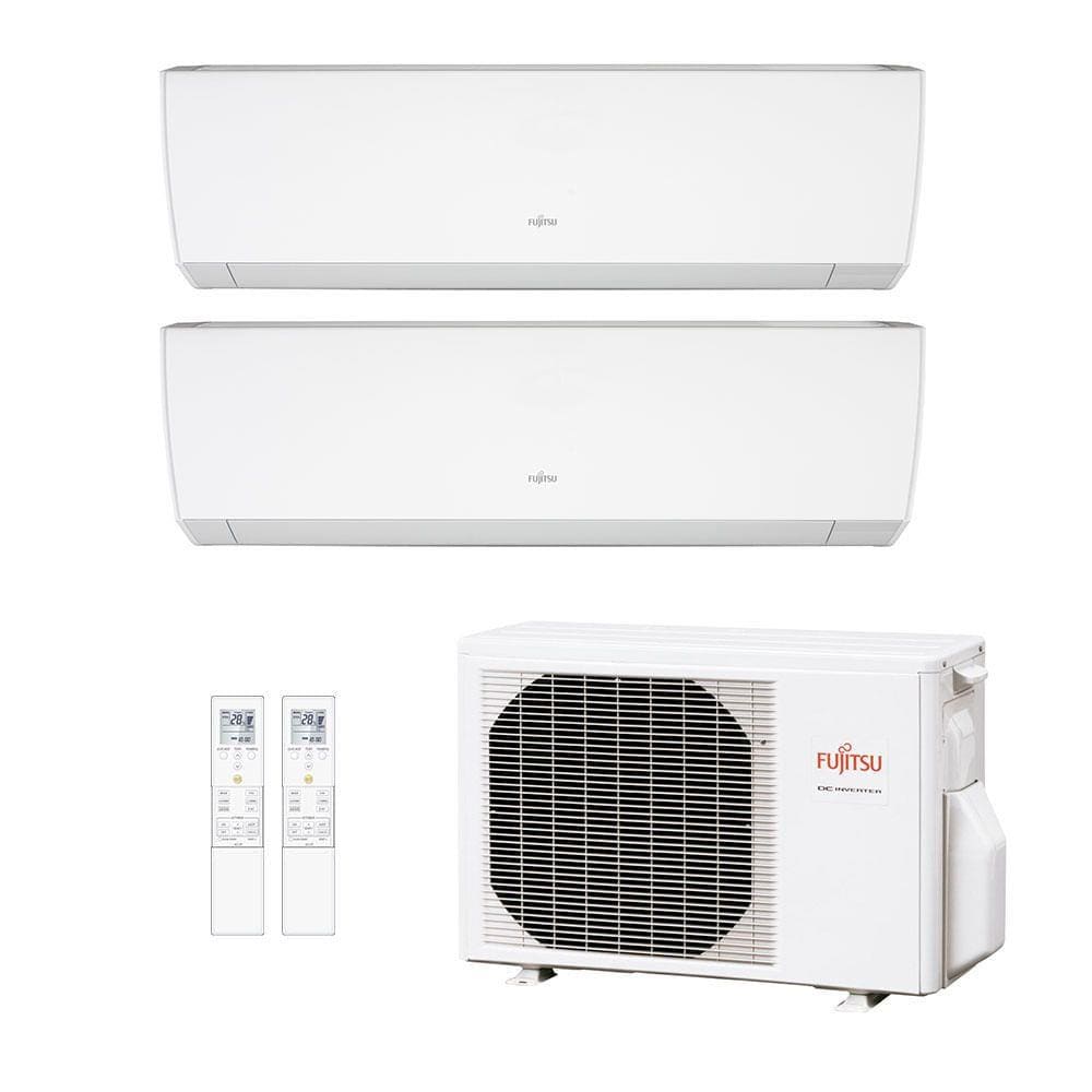 Ar-Condicionado Multi Split Inverter Fujitsu 18.000 BTUs (2x Evap HW Via 7.000) Quente/Frio 220V