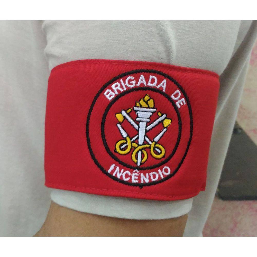 Braçadeira de Brim, modelo Brigada de Incêndio, bordada em cores