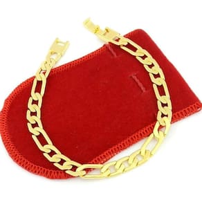 Pulseira Masculina 20Cm 7Mm Largura Folheado Ouro Pl446B