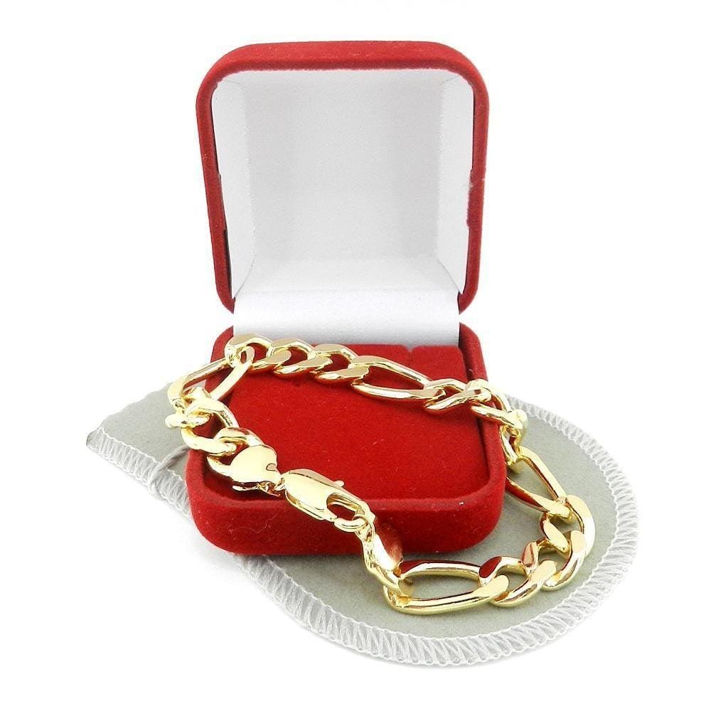 Pulseira Masculina 20Cm 1Cm Largura Folheada Ouro Pl130