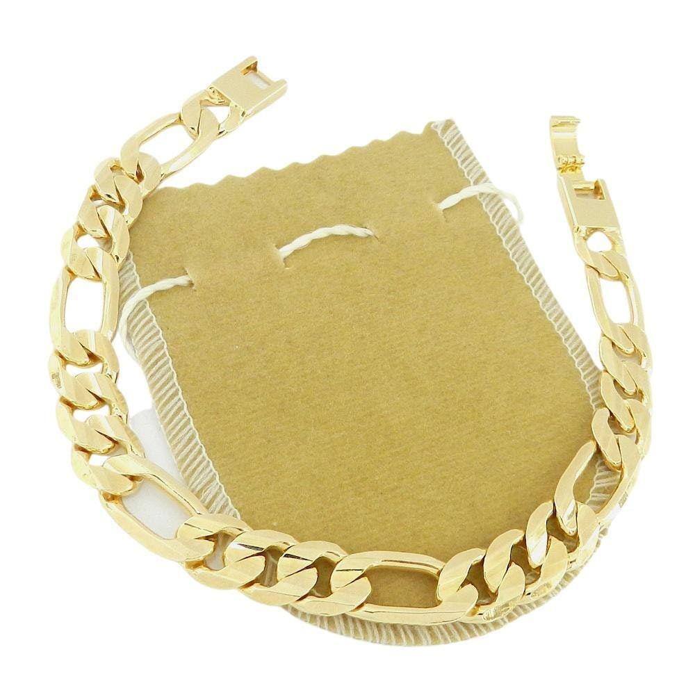 Pulseira Masculina 20Cm 1Cm Largura Folheada Ouro Pl132