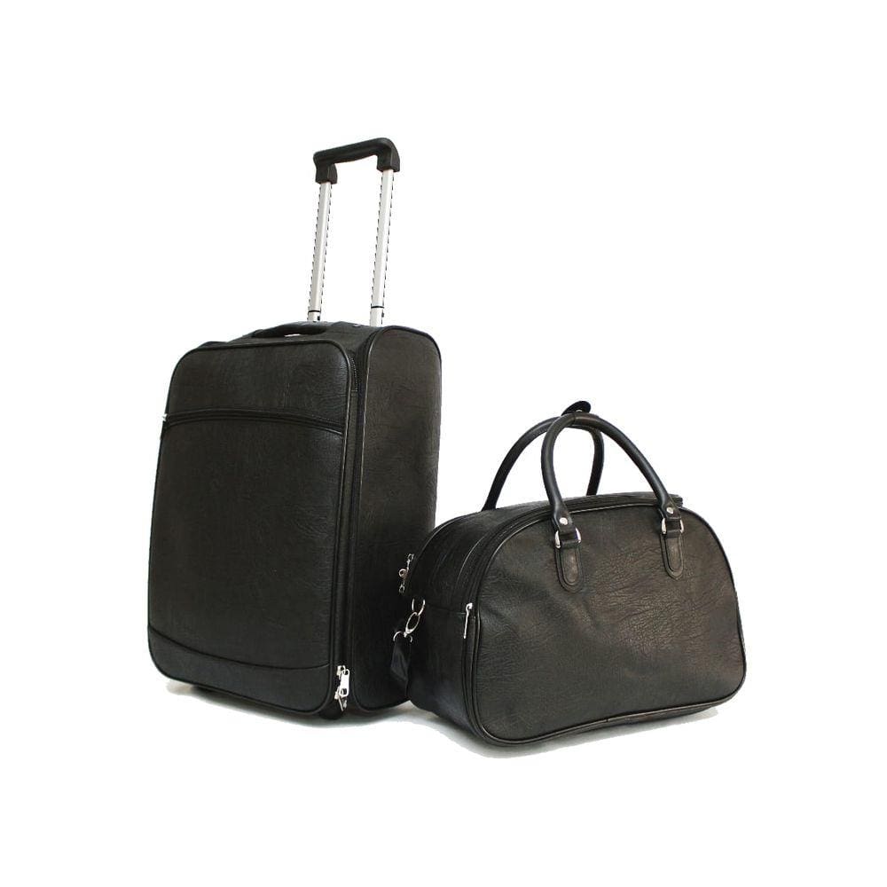 Kit Mala de Viagem de Bordo Quadrada Material Sintético Liso