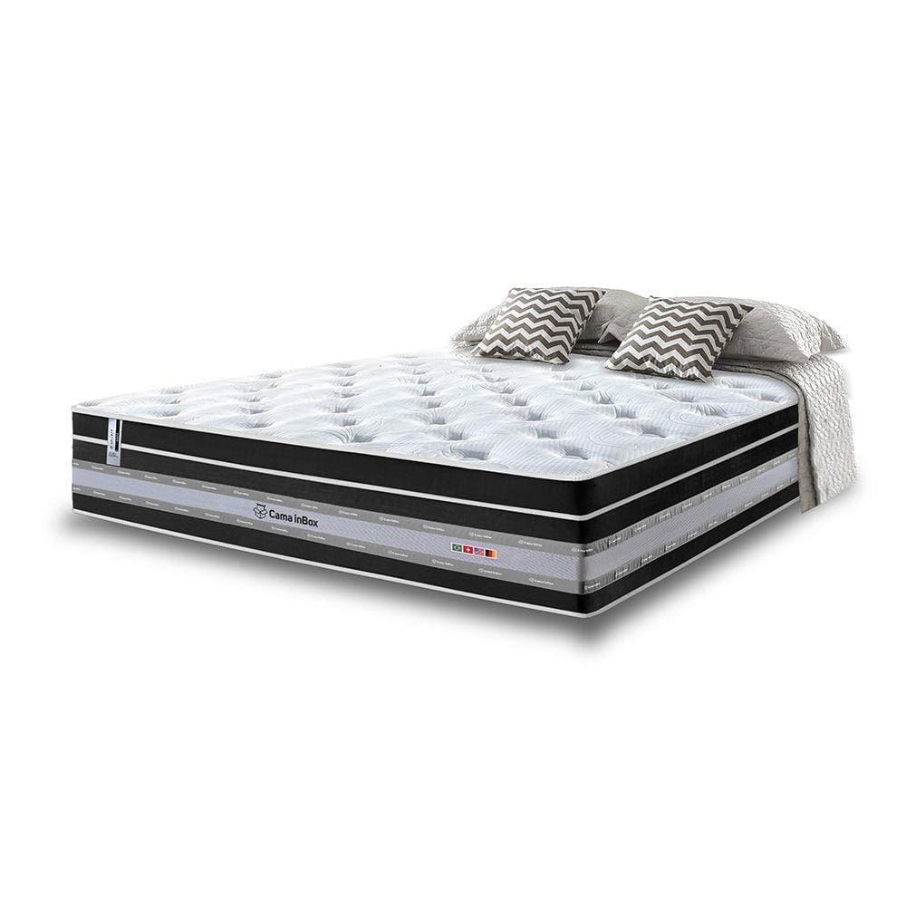 Colchão King de Molas Ensacadas Cama inBox Select Euro Soft 193x203x32 Preto