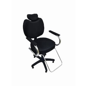 Cadeira Poltrona Para Salão Cabeleireiro Preto Luxo 90X50Cm