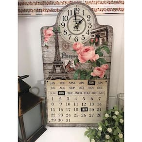 Relógio de parede vintage retrô com calendário