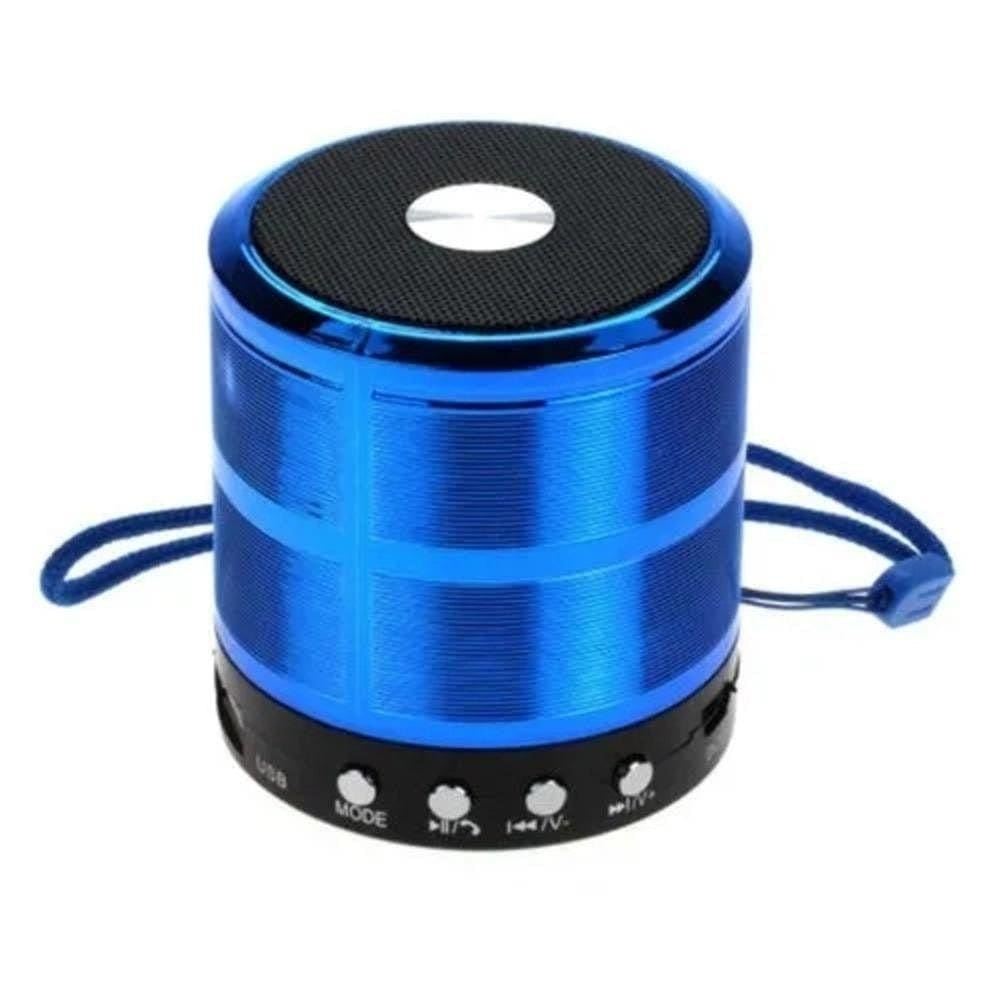 Caixa De Som Bluetooth Sd/P2/Usb Azul Ws887 Speaker
